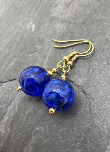 Large glass cobalt blue bead - large,