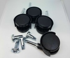 4 x Office Chair BLACK TWIN Wheels Castor  Swivel Divan Bed Base  Casters feet