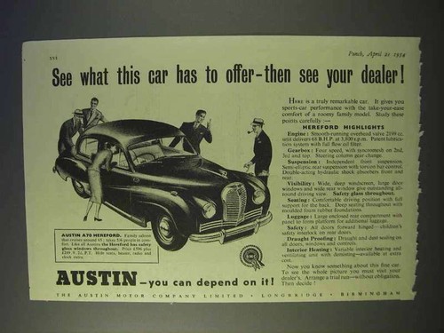 1954 austin a70 hereford car - a70,