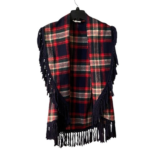 Entro open front plaid poncho - entro,