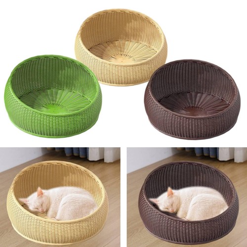 Wicker cat bed round - bed,