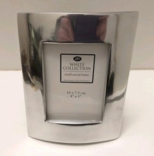 LOVELY BOOTS WHITE COLLECTION SILVER COLOUR 4" X 3" CURVED PHOTO FRAME