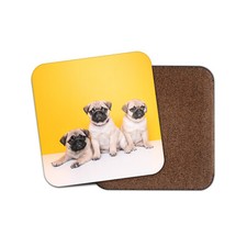 Adorable Pug Puppies Coaster -