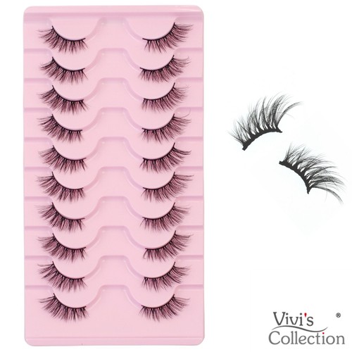 Natural half lashes wispy look - natural,