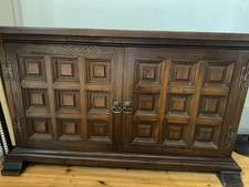 Solid Wood Antique Spanish Style Cabinet -  Good Condition, Collection Only