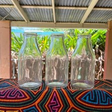 Clear glass milk - glass, set