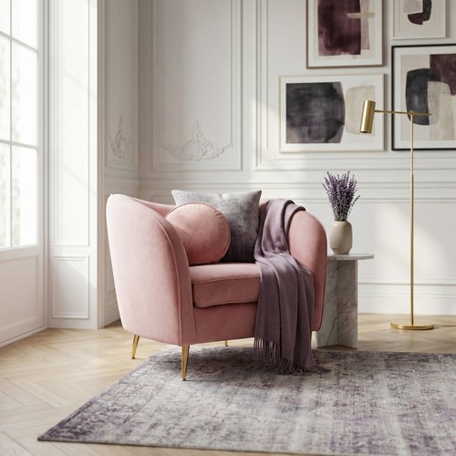 Art deco style - chair, pink