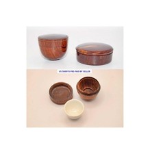 Antique Lignum Vitae Screw Lid Snuff or Perfume Box and Art Deco Mirror Compact