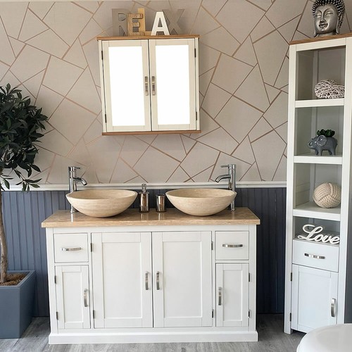 White bathroom vanity cabinet - white,