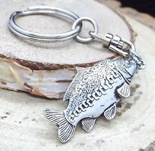 Mirror Carp Fish Keyring (Silver Pewter Keychain in an Organza Gift Pouch)