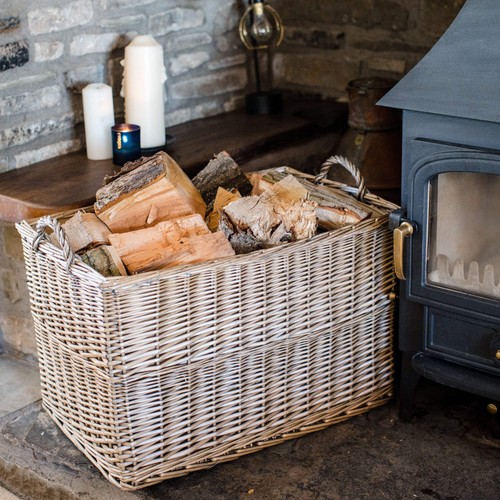 Light grey wicker rectangular - wicker,