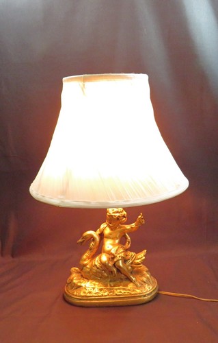 Vintage cherub lamp brass - vintage,