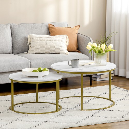 Homcom marble coffee - table, set