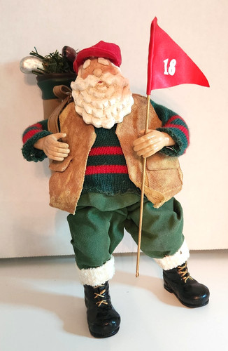 Golfing santa figurine inch - santa, 10