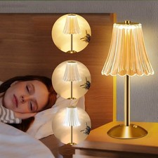 Crystal Table Lamp 3 Colours LED Bedside Lamp Rechargeable Touch Lamp Small Lamp