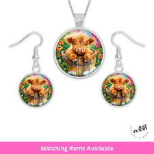 Highland Cow Spring Floral