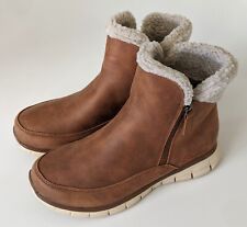 Skechers Synergy Collab CSNT 44779 Ladies Ankle Boots Tan Brown Zip UK4 EU37 US7