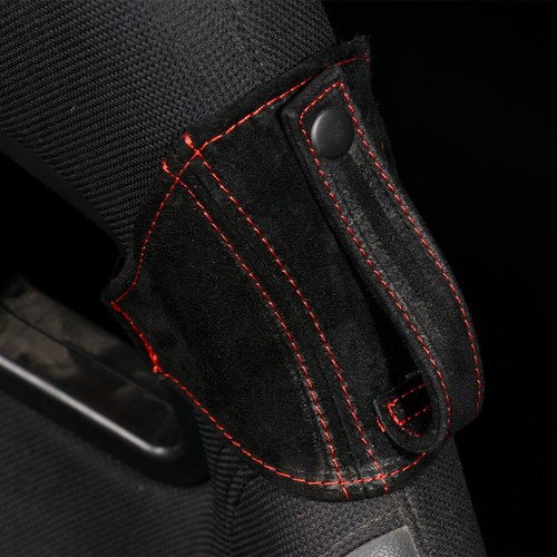 Black genuine suede leather - black,