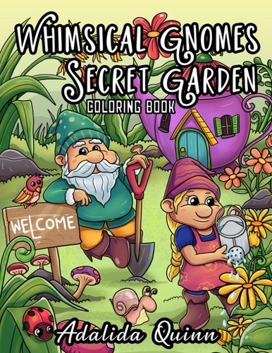 Whimsical gnomes secret garden - whimsical,