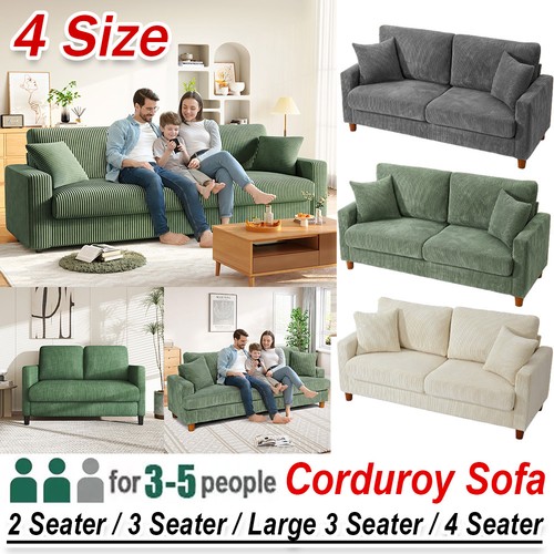 Seater 256cm corduroy sofa - 4,