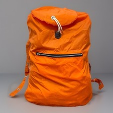 Vintage 70s Backpack Made In Japan Orange Packable Hiking Knapsack Rucksack Bag