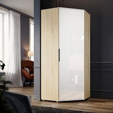 High Gloss Corner Wardrobe Oak