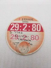 TRIUMPH Motorbike Stamped GREAT YARMOUTH 1980 Old Road Car Bike Tax Disc Rare