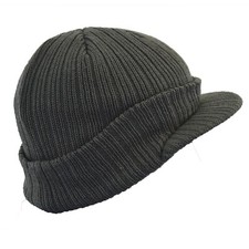 Peaked Beanie Hat DARK GREY