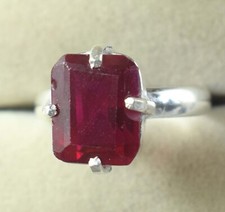 Natural Utah Beryl Bixbite Red Emerald 11 Ct Emerald Cut Gemstone Ring See Video