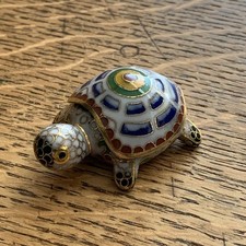 ? Vintage Cloisonne Enamelled Turtle Trinket Box Miniature * #08D