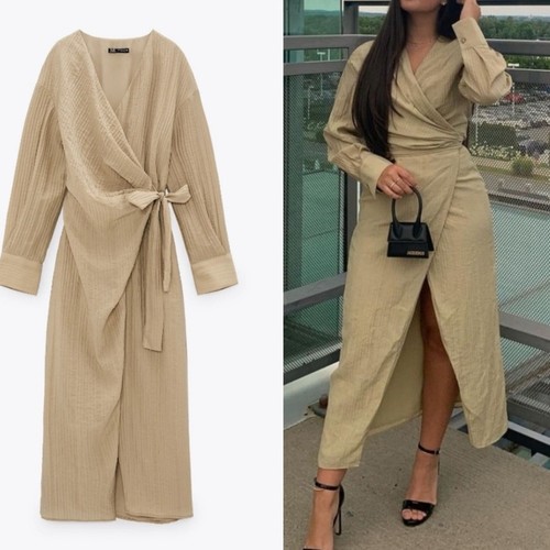 Zara wrap dress fall long - dress,