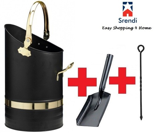 Black brass handles coal - 16",