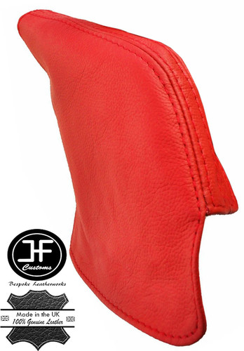Red real leather handbrake - red,