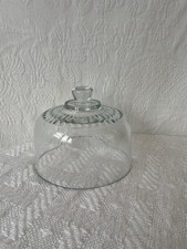 Vintage Clear Glass Dome Protective Cloche Cover For Cheese/Butter/Desserts