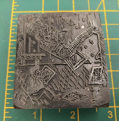Vintage printing block wood - printing,