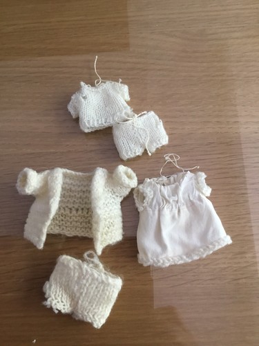 Tiny antique dolls clothes - antique,