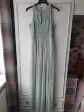 new size 6 long sage green special occasion dress with sequin detai from Monsoon