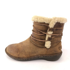 UGG Australia Rianne Winter Boots Womens Size 7 EU 38 Brown Leather Lace Pull on