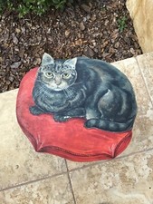  FOLK ART HAND PAINTED CAT