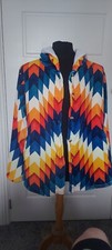 Retro Style Multicolour Super soft Hooded Jacet, BNWoT Size Large