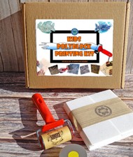 Poly block printing craft kit for kids. Learn to print without sharp tools