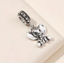 Silver elephant pendant dangle - elephant,