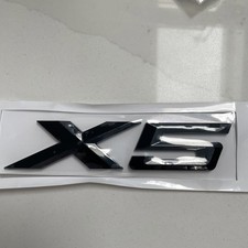 BMW X5 Rear Trunk Emblem Badge - Gloss Black - Aftermarket Replacement - New