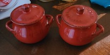 2 Vintage Terracotta Red CLAY