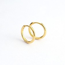 9ct Gold Sleeper Hoop Earrings Men's or Ladies Children For XMAS Birthday Gifts