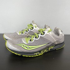 Saucony Racing Trainers Mens 9 White Running Shoes Lace Up Lightweight 