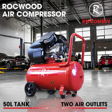 Air Compressor RocwooD 50L Litre Electric V Twin 3HP 2.2kw 116psi 8bar