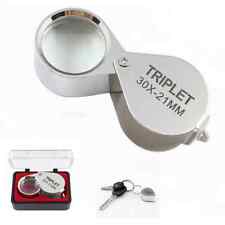 Portable 30X Folding Key Ring Mini Magnifier Key Chain Magnifying Glass Loupe UK