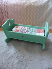 vintage dolls crib rocking cot bed with new patchwork quilt