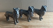 x3 Cast Metal Collie Dog